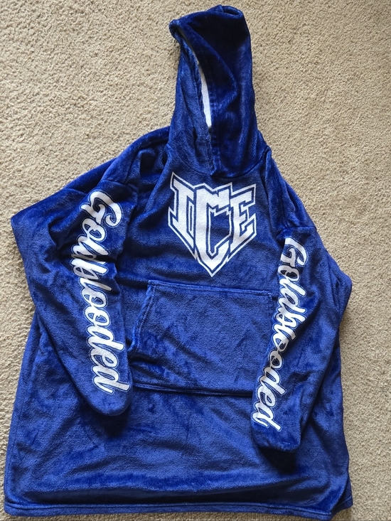 Jackets & Blazers - ICE Allstars Blue Plush Hooded Pullover/Coverup